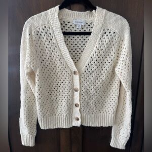 Evereve Cream Open-Knit Cardigan
